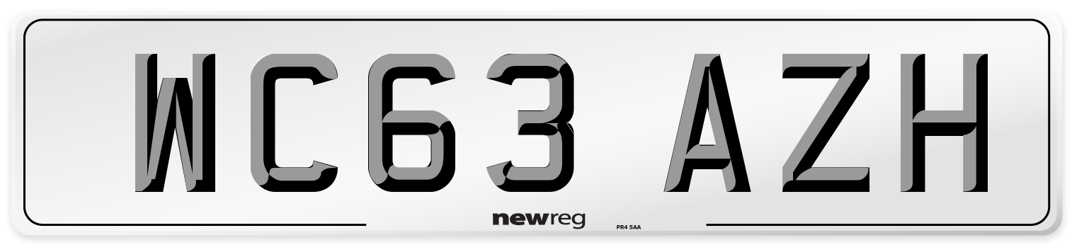 WC63 AZH Number Plate from New Reg